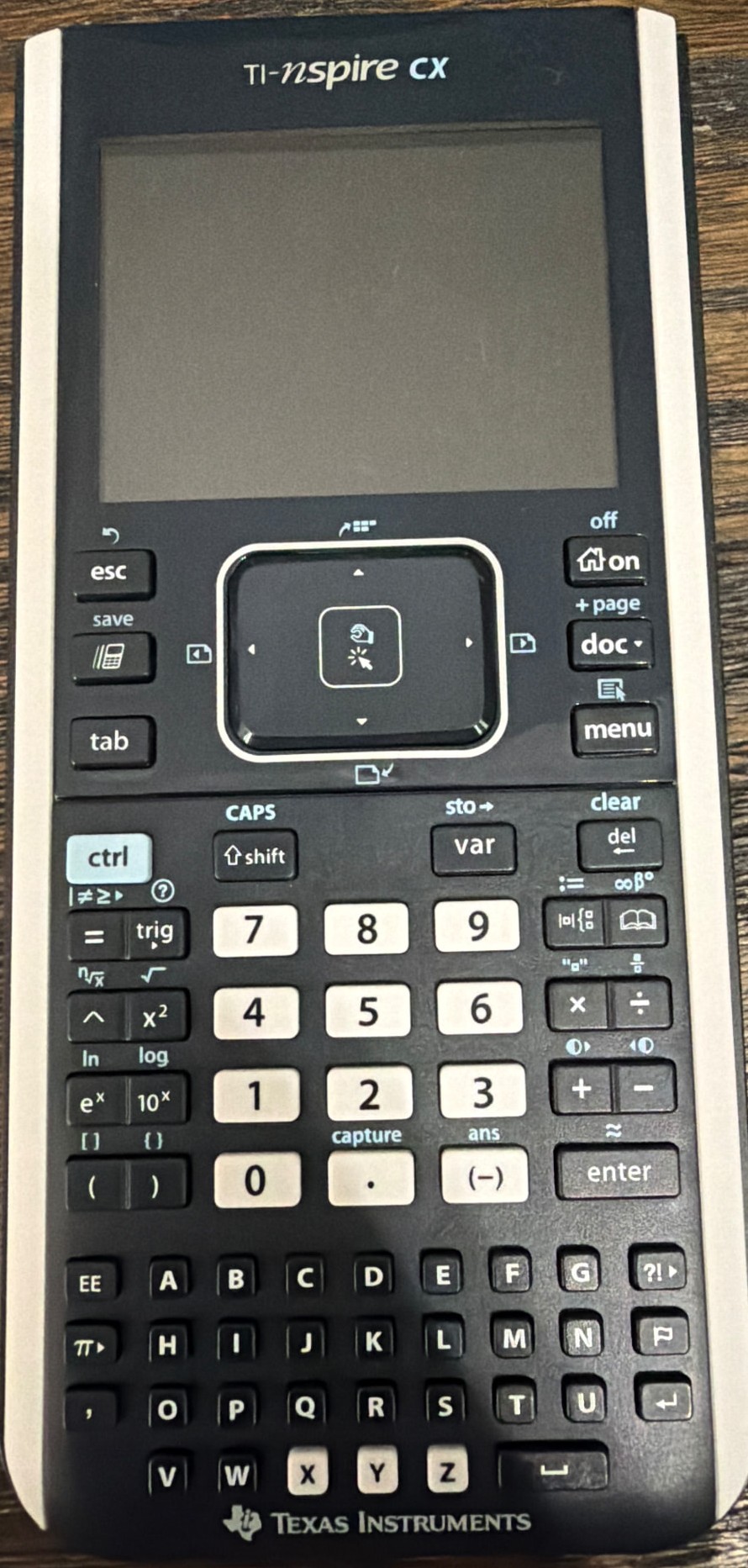TI-Nspire CX graphing calculator keypad